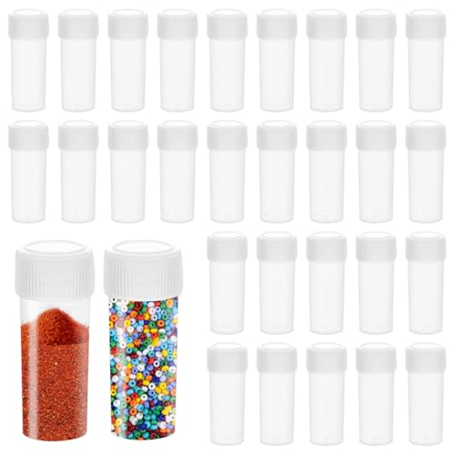 50 Stück Probenröhrchen 5ml mit Deckel, Plastik KryoröHrchen, Wiederverwendbare, Transparente Plastikreagenzgläser Kleine Leere Flasche für Labor, Hause, Chemie Experimente, Pulverspender-Flasche von Dhisperares