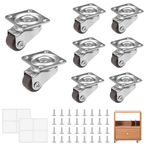 8 Stück Kleine Möbelrollen Lenkrollen, 360 Grad Mini Räder Lenkrollen, Klein Drehbar Rollenrad aus Gummi mit 32 Schrauben, Selbstklebende Geräuschlos Universal Rollen für Mini Möbel Aufbewahrungsbox 8 Stück Kleine Möbelrollen Lenkrollen, 360 Grad Mini Räder Lenkrollen, Klein Drehbar Rollenrad aus Gummi mit 32 Schrauben, Selbstklebende Geräuschlos Universal Rollen für Mini Möbel Aufbewahrungsbox von Dhisperares