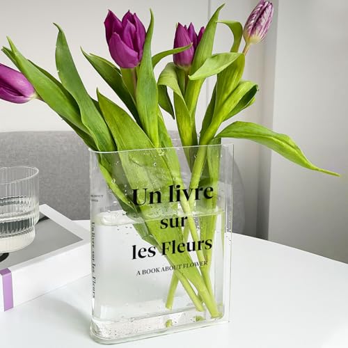 Buch Vase Transparente Aus Acryl in Buchform, Rechteckige Aesthetic Tulpenvase, Blumenvase Plastik Resistent Gegen Sturz Dekoration Elegant, zum Dekorieren von Büros, Schlafzimmern, Wohnzimmer Buch Vase Transparente Aus Acryl in Buchform, Rechteckige Aesthetic Tulpenvase, Blumenvase Plastik Resistent Gegen Sturz Dekoration Elegant, zum Dekorieren von Büros, Schlafzimmern, Wohnzimmer von Dhisperares