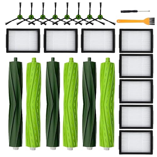 Ersatzteile, Zubehör kompatibel mit iRobot Roomba i3 i3+ i7 i7+ i4 i6 i6+i8 i8+/Plus E5 E6 E7 J7 I E & J Serie Staubsauger, 3 Set Walzenbürste, 8 HEPA-Filter und 8 Seitenbürsten, 19 Stück Ersatzteile, Zubehör kompatibel mit iRobot Roomba i3 i3+ i7 i7+ i4 i6 i6+i8 i8+/Plus E5 E6 E7 J7 I E & J Serie Staubsauger, 3 Set Walzenbürste, 8 HEPA-Filter und 8 Seitenbürsten, 19 Stück von Dhoua