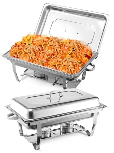 Dhouse Edelstahl Warmhaltebehälter Warmhaltebehälter Speisenwärmer Buffetwärmer mit Faltbaren Beinen Wärmebehälter für Catering Buffet und Party 1PC 1X 9L von Dhouse