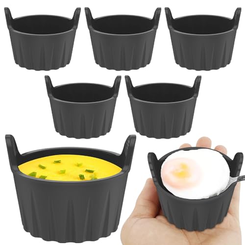 Dhqkqg Silikonform für Heißluftfritteuse, 6 Packungen Silikon Backform, Silikonform Heißluftfritteuse Wiederverwendbar, Airfryer Silikonform Anstelle Backpapier für Heißluftfritteuse Zubehör,Schwarz von Dhqkqg