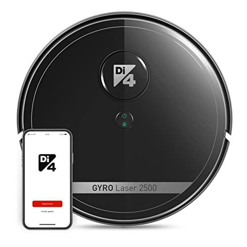 Di4 Gyro 2500 Roboterstaubsauger 4in1, Saugen, Kehren, Schrubben und Wischen, APP-Steuerung Alexa und Google Home, 7 Reinigungsprogramme, 2500PA, Automatisch Wiederaufladbar, Programmierbar, 90min Di4 Gyro 2500 Roboterstaubsauger 4in1, Saugen, Kehren, Schrubben und Wischen, APP-Steuerung Alexa und Google Home, 7 Reinigungsprogramme, 2500PA, Automatisch Wiederaufladbar, Programmierbar, 90min von Di4