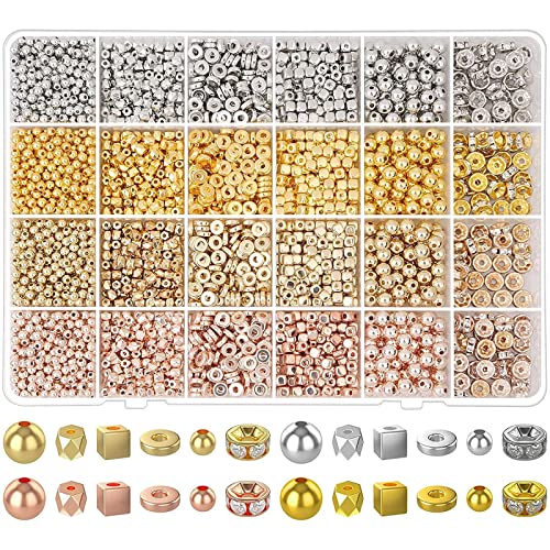 Perlen Armbänder Metall Abstandsperlen Tonperlen für Schmuckherstellung Kit Perlen Rosegold für Armbänder-Set Perlen Distanzperlen Metall Spacer Bulk perlen für Schmuck Selber Machen Set Perlen Armbänder Metall Abstandsperlen Tonperlen für Schmuckherstellung Kit Perlen Rosegold für Armbänder-Set Perlen Distanzperlen Metall Spacer Bulk perlen für Schmuck Selber Machen Set von DiBaiHuiHomer