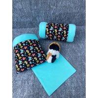 Set Kuschel-Tunnel/Kuschel-Sack Inkl. Pipipad Meerschweinchen "Schmetterlinge" von DiBisPipiPad