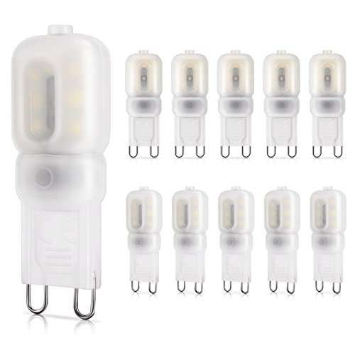 DiCUNO G9 LED Lampen 2W, entspricht 20W Halogenbirne, kaltweiß 5000K, 200LM Energiesparlampe, kleine LED Birne G9, kein Flackern, nicht dimmbar, 10er Set DiCUNO G9 LED Lampen 2W, entspricht 20W Halogenbirne, kaltweiß 5000K, 200LM Energiesparlampe, kleine LED Birne G9, kein Flackern, nicht dimmbar, 10er Set von DiCUNO