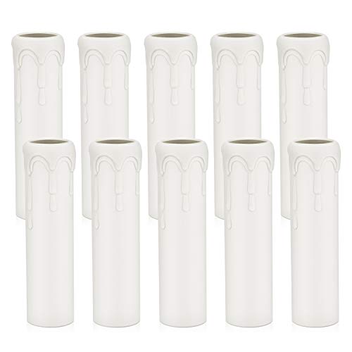DiCUNO E14 Kerzenhülse 25 * 100MM Weiß Kunststoff Fassunghülsen Lampenfassung für Kronleuchter LED Kerzen Kronleuchte Wandleuchte Hängelampe Lampenschirme，10 Stück von DiCUNO