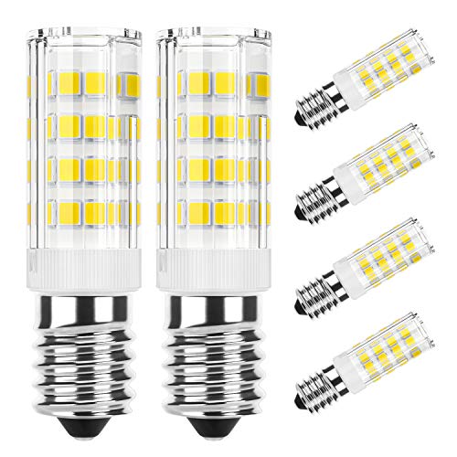 DiCUNO E14 LED Birne 4W für Dunstabzugshaube, ersatzt für 40W, kaltweiß 6000K, Kühlschranklampe 400LM, Led Mais Birne nicht dimmbar, Schreibtischlampen/Wandlampen, 220-240V, 6er Set von DiCUNO