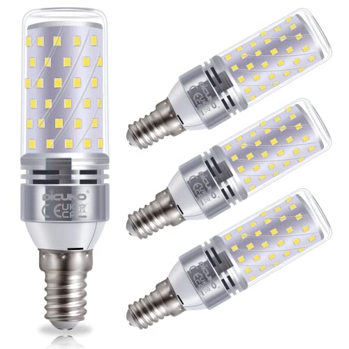 DiCUNO E14 LED Mais Glühbirne 10W, 6000K Kaltweiß, entspricht zu 130W Glühbirne, 1400LM LED Maiskolben E14, CRI 85, nicht Dimmbar, kleine Edison Schraube für Kronleuchter, Designerlampe, 4er Set von DiCUNO