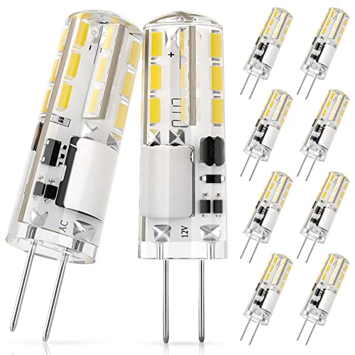 DiCUNO G4 LED Kaltweiß Birnen, 12V 1,2W ersetzt 10W Halogenlampe, 6000K, 120lm Energiesparlampe, G4 mini LED Leuchtmittel, Flimmerfrei, Nicht dimmbar, 10er Pack DiCUNO G4 LED Kaltweiß Birnen, 12V 1,2W ersetzt 10W Halogenlampe, 6000K, 120lm Energiesparlampe, G4 mini LED Leuchtmittel, Flimmerfrei, Nicht dimmbar, 10er Pack von DiCUNO