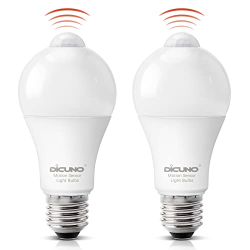 DiCUNO Glühbirne mit Bewegungsmelder, E27 LED Lampe 12W ersetzt 100W, PIR Sensor, Auto Ein/Aus, A60 Sensorlampe, Kaltweiß 5000K, 1100lm, 120° Abstrahlwinkel, nicht dimmbar, 2er Pack DiCUNO Glühbirne mit Bewegungsmelder, E27 LED Lampe 12W ersetzt 100W, PIR Sensor, Auto Ein/Aus, A60 Sensorlampe, Kaltweiß 5000K, 1100lm, 120° Abstrahlwinkel, nicht dimmbar, 2er Pack von DiCUNO
