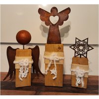 Holzengel Mit Rostflügel, Rostengel Auf Holz, Roststern Holz Holzengel Mit Rostflügel, Rostengel Auf Holz, Roststern Holz von DiDasUnikum