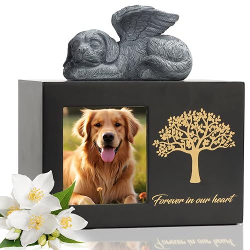 DiDiBirDi Haustierurne für Hundeasche Hundebox Holz Schwarz Hundeurnen für Asche Haustier Asche Box mit Hundestatue und Stoffbeutel für Asche (25kg) DiDiBirDi Haustierurne für Hundeasche Hundebox Holz Schwarz Hundeurnen für Asche Haustier Asche Box mit Hundestatue und Stoffbeutel für Asche (25kg) von DiDiBirDi