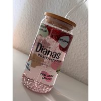 Positivity Cup | Positive Affirmation Trinkglas Eiskaffeeglas Mit Deckel Und Strohhalm Coffee To Go Glasbecher Iced Coffee Becher von DiJuDesign