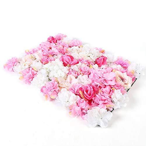 DiLiBee 20x Künstliche Rosenwand Blumenwand DIY Hochzeit Blumenwand Rosenwand Straße Hintergrund (Rosa) von DiLiBee