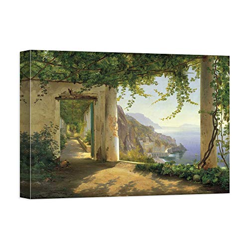 DìMò ART Bild auf Leinwand mit Holzrahmen Aagaard, Carl Frederic View to The Amalfi Coast Maße 100 x 75 cm von DìMò ART