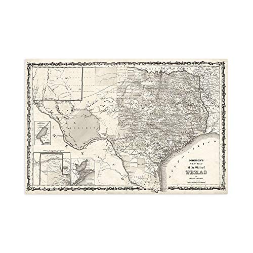 DìMò Art Druck auf Leinwand auf Papier Poster oder Bild Cannon Bill Map of Texas von DìMò ART