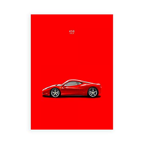 DìMò Art Druck auf Leinwand auf Papier Poster oder Bild Rogan Mark Ferrari 458 Italian Red von DìMò ART