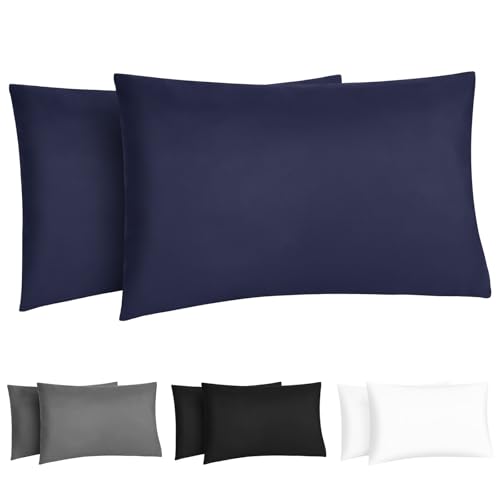 DiULi Kissenbezug 40x60 2er Set Marineblau, Mikrofaser Kopfkissenbezüge mit Gummiband, Bügelfrei, Hypoallergen für Kissen DiULi Kissenbezug 40x60 2er Set Marineblau, Mikrofaser Kopfkissenbezüge mit Gummiband, Bügelfrei, Hypoallergen für Kissen von DiULi