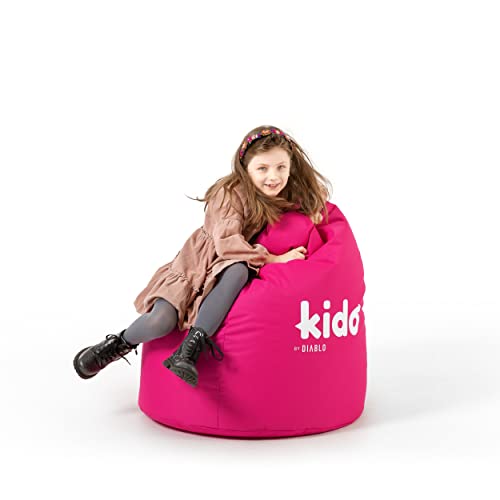 Diablo Kindersitzsack KIDO by Sitzsack mit Füllung Gaming Sessel Beanbag PVC-Beschichtung Wasserabweisend 110 cm x 80 cm x 80 cm (Rosa) von Diablo