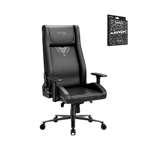 Diablo X-Custom Gaming Stuhl Bürostuhl Schreibtischstuhl Personalisiert Bemalbar 3D Armlehnen HR-Schaum Wippfunktion Belastbar bis 130 kg + inkl. 8-TLG. Kreidemarker Set von Diablo