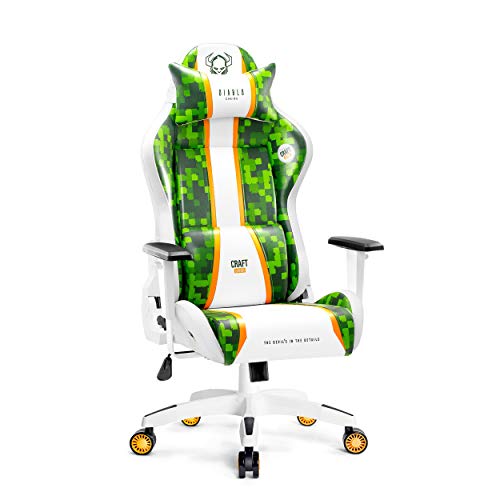 Diablo X-One 2.0 Gaming Stuhl Gamer Chair Bürostuhl Schreibtischstuhl Verstellbare Armlehnen Ergonomisches Design Nacken/-Lendenkissen Wippfunktion Craft Normal (L) von Diablo