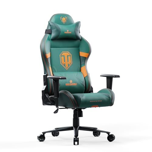 Diablo X-One 2.0 Gaming Stuhl World of Tanks Bürostuhl Schreibtischstuhl Verstellbare Armlehnen Ergonomisches Design Nacken/-Lendenkissen Normal (L) von Diablo