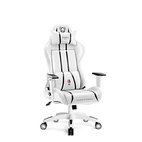 Diablo X-One 2.0 Gaming Stuhl für Kinder Gamer Chair Bürostuhl Schreibtischstuhl Verstellbare Armlehnen Ergonomisches Design Nacken/-Lendenkissen Wippfunktion Weiß Kids (S) von Diablo