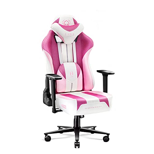 Diablo Gaming Stuhl Stoff X-Player 2.0 - Breite Sitzfläche - Gaming Chair mit 3D Armlehnen - Nacken/- Lendenkissen Wippfunktion - Bürostuhl 150 kg - Pc Gaming Stuhl Ergonomisch - Normal (L) von Diablo
