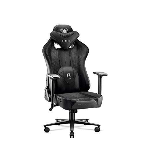 Diablo X-Player 2.0 Gaming Stuhl für Kinder Bürostuhl Gamer Chair Stoff 3D Armlehnen Ergonomisches Design Nacken/- Lendenkissen Wippfunktion Schwarz Kids (S) von Diablo