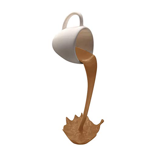 Floating Coffee Cup Mug Skulptur Küchendekor Gießen Verschütten, Kaffeetassen für die Dekoration, Magic Pouring Splash Kaffeetasse, Skulptur Art Decor für Zuhause, Geschenk für Kaffeeliebhaber von Diadia_Home