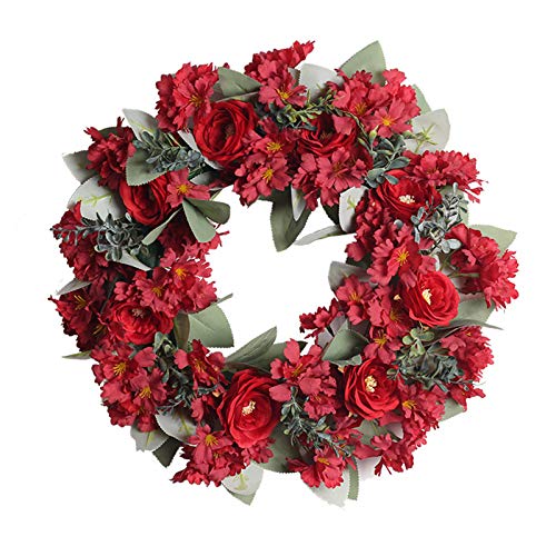 Valentinstag Kranz Winter Rose Kranz dekorative Kranz Haustür Dekorationen Blumen Veranstaltungsort Layout Requisiten für Zuhause, Hochzeit, Treppe, Tür, Party Dcor von Diadia_Home