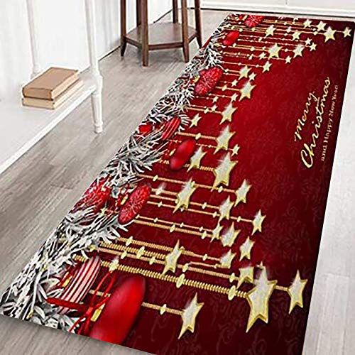 Weihnachten Home rutschfeste Tür Fußmatten Hall Teppiche Küche Decor Badematte Badteppiche Rutschfester Badvorleger rutschfest Matte Fussmatte Schmutzfangmatte Weihnachtsdeko (40x120cm, Stil E) von Diadia_Home