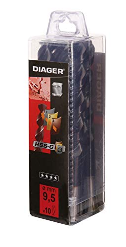 DIAGER - HSS-Bohrer G3 TialN beschichtet - Rohr mit 5 Bohrern - Hitzebeständig - längere Lebensdauer - Durchmesser 10,5 mm von Diager