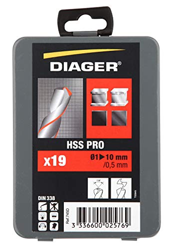 JUEGO 19 BROCAS HSS PRO 1-10/0,5mm von Diager