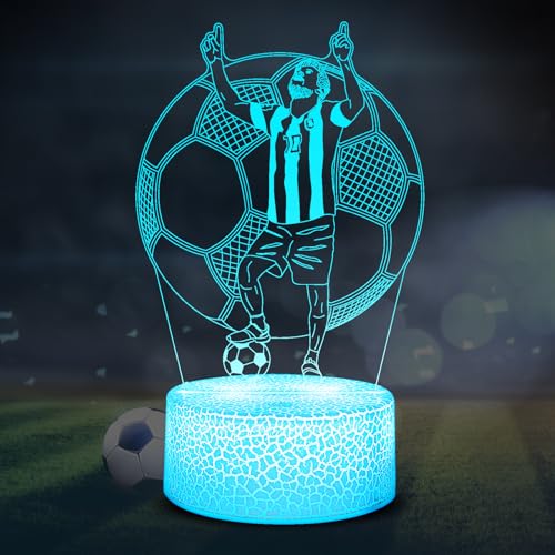 Diagwache Fußball Nachtlicht für Jungen 3D Illusionslampe 7 Farben Touch Fußballlicht Zimmerdeko Kreative Geschenke für Fußballfans Kinder Jugendliche Männer Geburtstag Weihnachtsgeschenke (Soccer0A) von Diagwache
