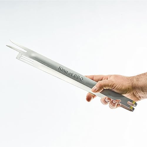 Diamandi - Grillzange mit Gravur "King of BBQ" aus Edelstahl rostfrei - Geschenk-Idee Vatertag Vatertagsgeschenk - Gravierte Steakzange Würstchenzange Diamandi - Grillzange mit Gravur "King of BBQ" aus Edelstahl rostfrei - Geschenk-Idee Vatertag Vatertagsgeschenk - Gravierte Steakzange Würstchenzange von Diamandi