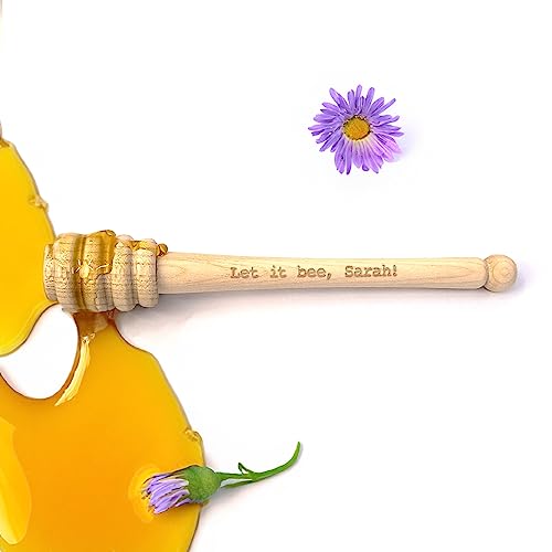 Diamandi Honiglöffel aus europäischem Ahorn mit Gravur - Ihr Text in Holz eingebrannt - Löffel für Honig zum Frühstück - Geschenk-Idee für Verliebte, Imker, Naschkatzen von Diamandi