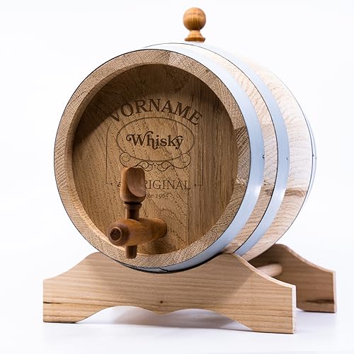 Diamandi Whiskyfass mit Gravur | Eichenholzfass mit Name & Geburtsjahr | 1 Liter Holz-Fass für Whisky-Liebhaber von Diamandi