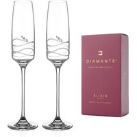 Handgeschliffene Kristallsektkelche Soho Mit Swarovski-Kristallen - 2Er-Set von DiamanteHome