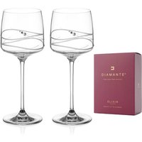 Handgeschliffener Crystal Red Wine Soho Mit Swarovski Kristallen - 2Er Set von DiamanteHome