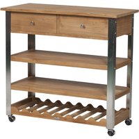 Diamond Garden Merlot Beistellwagen Edelstahl/Teak 96x45 cm von Diamond Garden