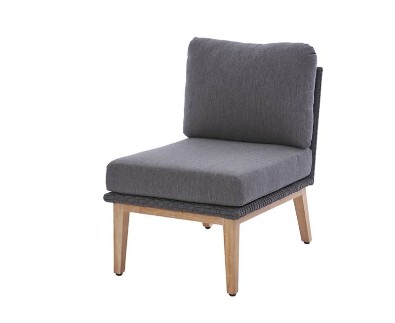 Diamond Garden Modullounge Mittelteil PALMA, Premium Teak / Alu / Rope / Sunproof (100 % Polypropylen) - Auslaufartikel von Diamond Garden