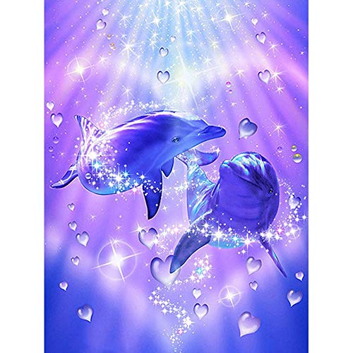 DIY 5D Diamant Malerei Set Erwachsene Vollbohrer Groß Delfin Strass Stickerei Kreuzstich Full Diamond Painting Kits Mosaik Handwerk für Home Wall Art Dekoration 30x70cm von Diamond painting China