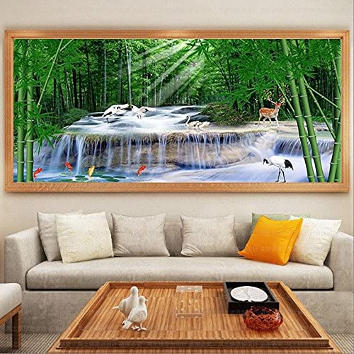 DIY 5D Diamant Malerei Set Erwachsene Vollbohrer Groß Wasserfall Strass Stickerei Kreuzstich Full Diamond Painting Kits Mosaik Handwerk für Home Wall Art Dekoration 90x200cm von Diamond painting China