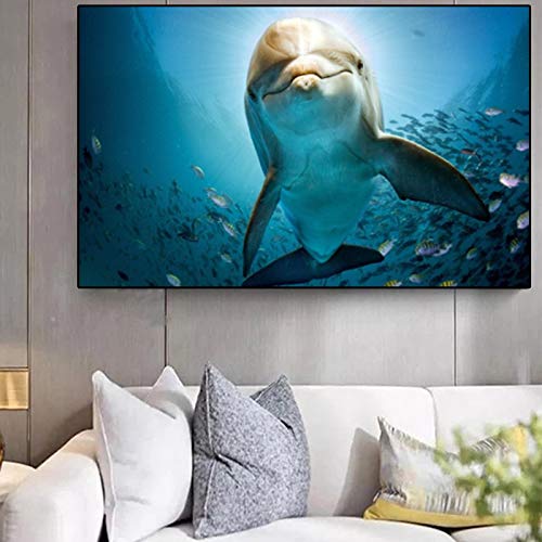 DIY 5D Diamantmalerei Set Vollbohrer Delfin Kreuzstich Handgemachte Paste Kristall Strass Large Full Diamant Painting Bilder Groß Format Stickerei für Home Wall Decor 40x80cm von Diamond painting China