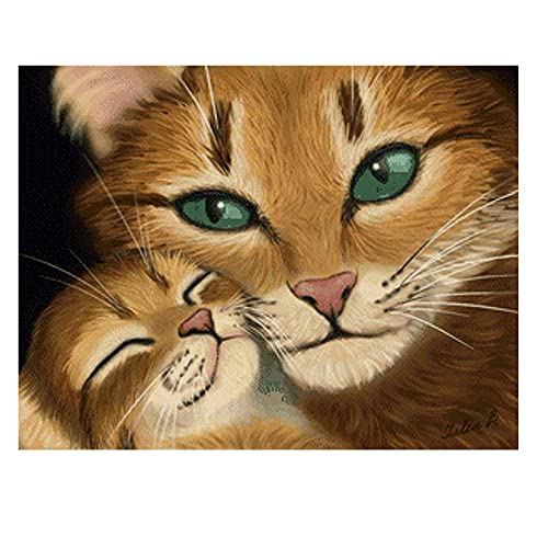 DIY 5D Diamant Malerei Kits Malen nach Zahlen Süße Katze groß Diamond Painting Bilder Vollbohrer Stickerei Kreuzstich Kristall Strass Gemälde für Home Wanddekoration Mosaik Geschenk 70x120cm von Diamond painting YOUDONG