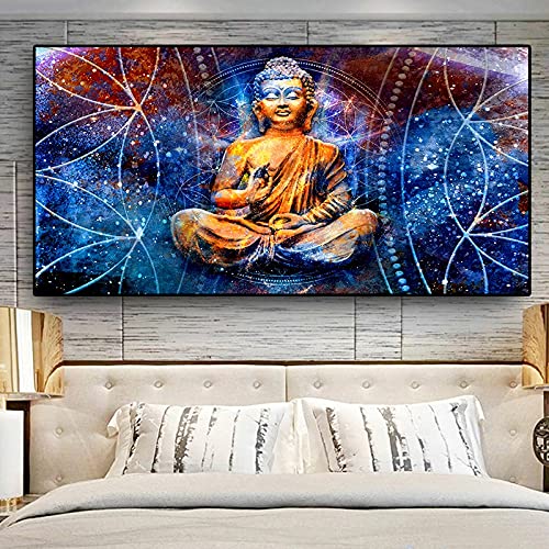 DIY 5D Diamond Painting Bild Kits Full Drill Buddha-Figur Groß Diamant Malerei nach Zahlen Kit Kunst Voll Dot Crystal Strass Mosaik Stickerei Kreuzstich Handwerk für Home Wanddekoration 40x100cm von Diamond painting YUSONG