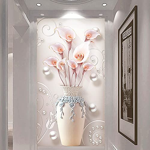 DIY 5D Diamond Painting Bild Kits Full Drill Calla Lilie Groß Diamant Malerei nach Zahlen Kit Kunst Voll Dot Crystal Strass Mosaik Stickerei Kreuzstich Handwerk für Home Wanddekoration 50x120cm von Diamond painting YUSONG