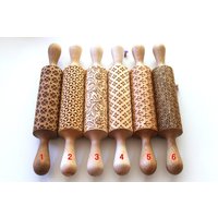 Verkauf Laser Gravierte Teigrolle, Prägerolle, Teigroller, Weihnachtsgeschenk, 6 Glamouröse Muster von DiamondWoodcomua